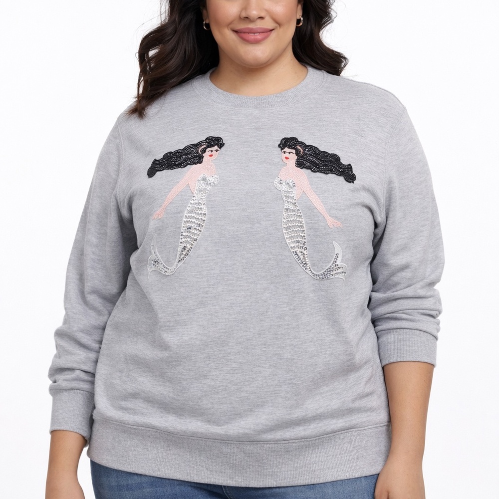 Grey Lab - Sequin Mermaid‎ Embellished Sweatshirt